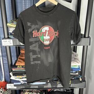 modern y2k rome italy hard rock cafe graphic tee medium
